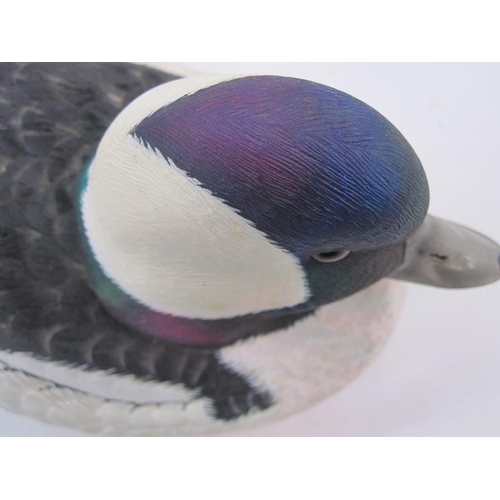 227 - Barry Woodcraft decoy bufflehead drake signed to base and dated November 1991, sculptured from Tupel... 