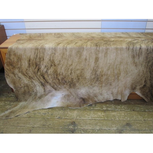 272a - Large cow skin hide throw, mottled tan colour, 197cm x 190cm approx