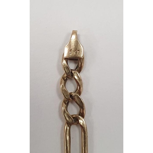 305 - 9ct gold box link chain, an Italian gold curb link bracelet marked 9ct, a 9ct gold Maltese cross pen... 