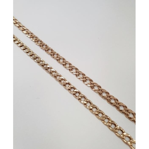 311 - 9ct gold curb link bracelet and an Italian gold double curb link marked 9ct, approx. total weight 11... 