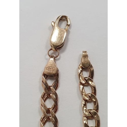 311 - 9ct gold curb link bracelet and an Italian gold double curb link marked 9ct, approx. total weight 11... 