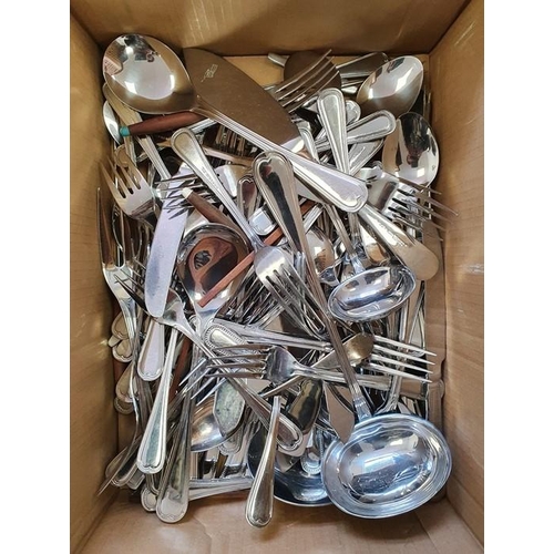 333 - Part set of plated cutlery with bead decoration and various other items of plated and stainless stee... 