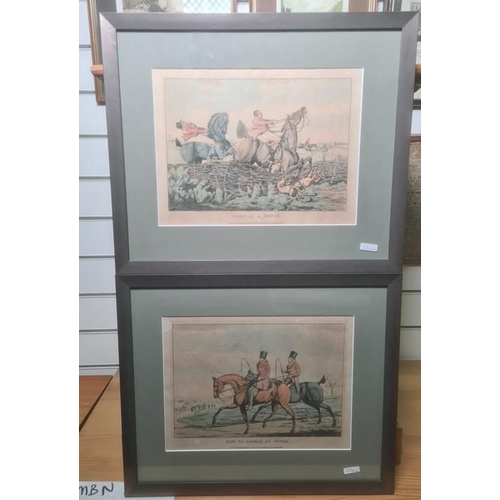 374 - After Henry Alken
 Six hand coloured etchings, 
  'Going at a chalk pit, gravel pit or river', 'Goin... 