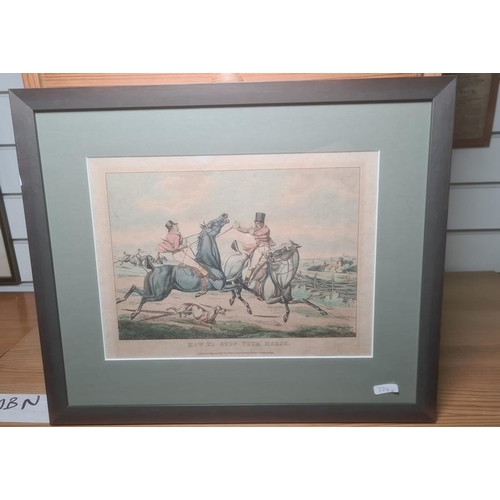 374 - After Henry Alken
 Six hand coloured etchings, 
  'Going at a chalk pit, gravel pit or river', 'Goin... 