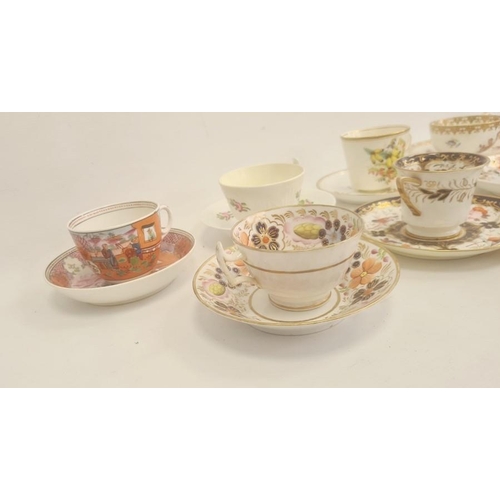 39 - Worcester 'Flight Barr & Barr' cup and saucer, circa 1815, impressed marks with apricot-coloured bor... 