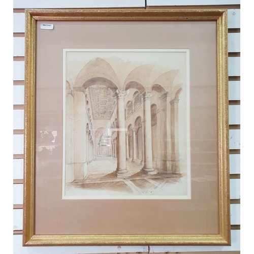 406 - 19th century (British school) 
 Watercolour sepia wash 
 