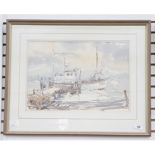 408 - Victor Kelly (20th century) 
 Watercolour drawing 
 