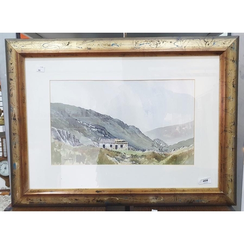 409 - David Bellamy (British, 21st century) 
 Watercolour drawings
 View of a semi-ruined cottage in mount... 