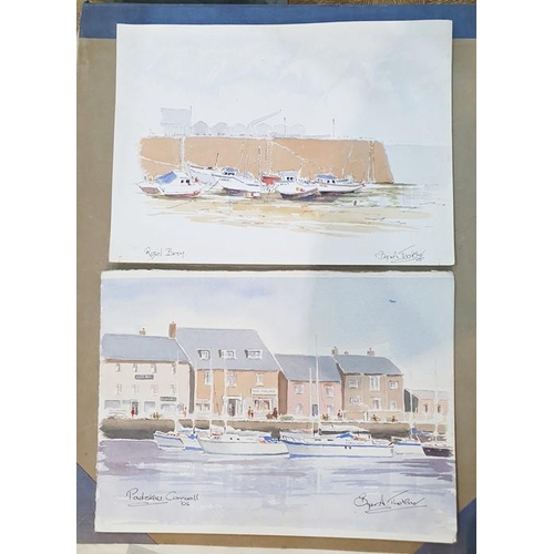 424 - Bryan A Thatcher (20th century) 
 Watercolours 
 Nine unframed, of mainly Welsh and Devon scenes, la... 