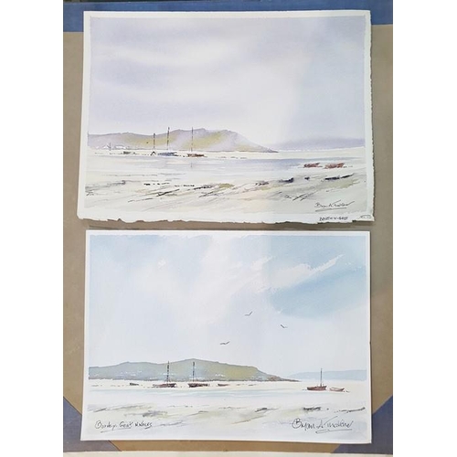 424 - Bryan A Thatcher (20th century) 
 Watercolours 
 Nine unframed, of mainly Welsh and Devon scenes, la... 