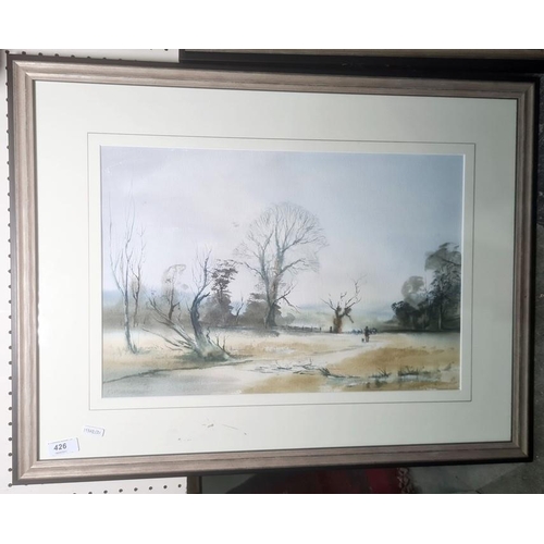 426 - Ralph Leaper (20th century)
 Watercolour
 'Forest Winter', signed lower left, label verso, 30.5 x 46... 