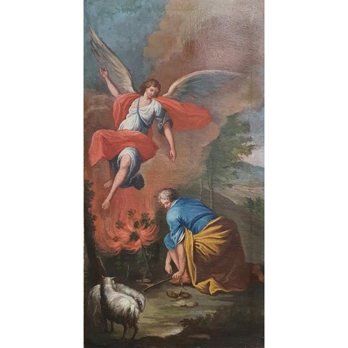 459 - 19th century school 
 Pair of oils on canvas
  Biblical scenes, unsigned, 84cm x 43cm (2)