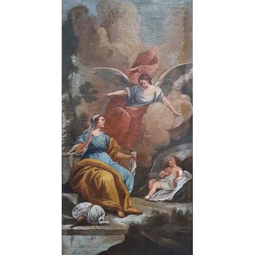 459 - 19th century school 
 Pair of oils on canvas
  Biblical scenes, unsigned, 84cm x 43cm (2)