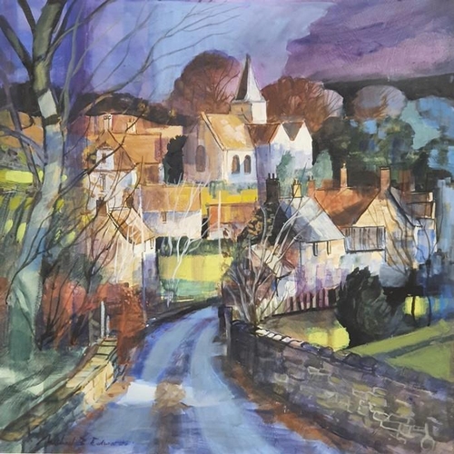 469 - Michael B Edwards (1939-2009)
 Oil on board
 'Winter Light, Sapperton'
 Signed lower left
 60cm x 60... 