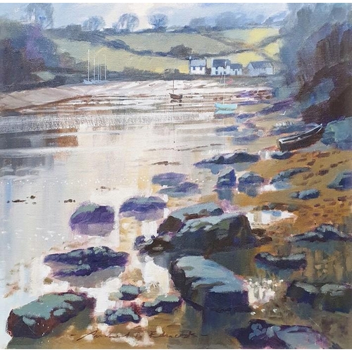 488 - Michael B Edwards (1939-2009)
 Oil on board
 'Gillan Creek, Cornwall'
 Signed lower left
 60cm x 60c... 