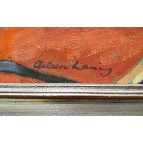 489 - Aileen M Laming (20th century)
 Oil on canvas
 'Tulips'
 Signed lower left
 50cm x 60.5cm