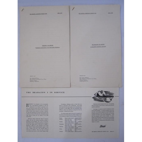 185 - Souvenir brochure celebrating the Brabazon 1 in service, document issued by the British Aeroplane Co... 