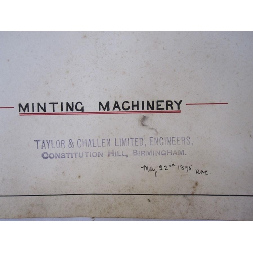 193 - 'Coining Press 688' drawing plan, dated 14/3/05, by Taylor & Challen Ltd, Engineers, Constitution Hi... 