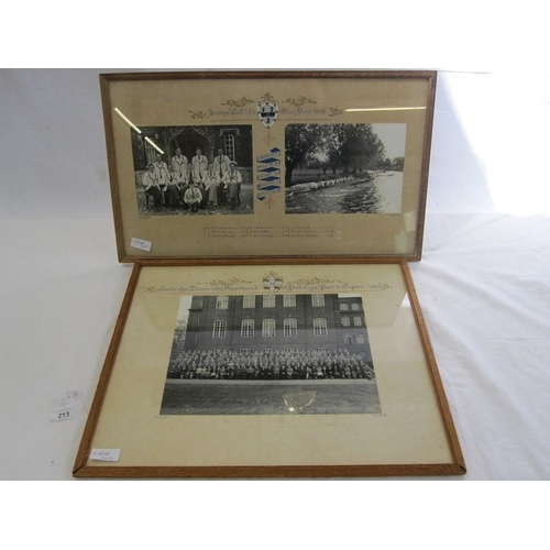 213 - 'Jesus Coll. 4th May Boat 1948' Cambridge boat race with photographs, framed and 'Cambridge Universi... 