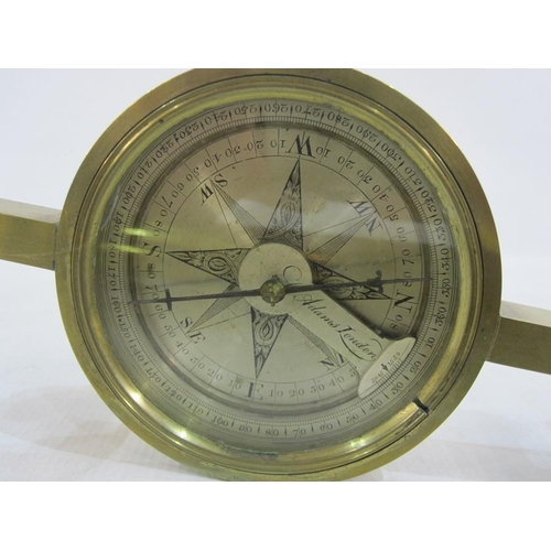 262 - Brass theodolite by G Adams London in wooden fitted case, 53.5cm long