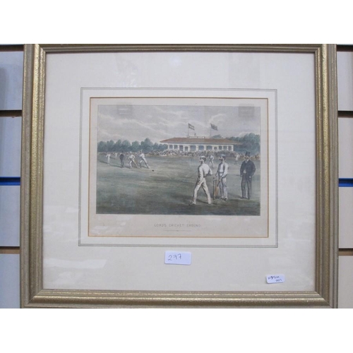 277 - Cricketing interest prints to include 'Famous English Cricketing 1880', 'Cricket at Lords in 1822', ... 