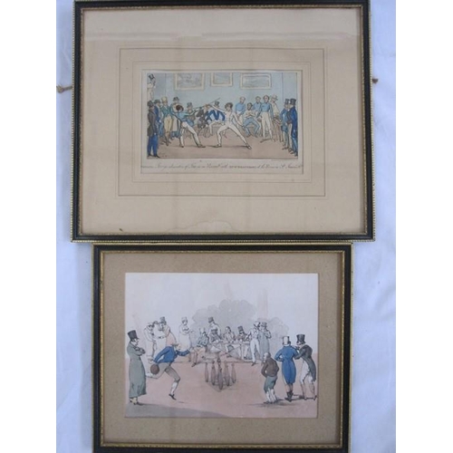 279 - Sporting interest: various prints and coloured engravings to include 'Fencing Jerry's Admiration of ... 