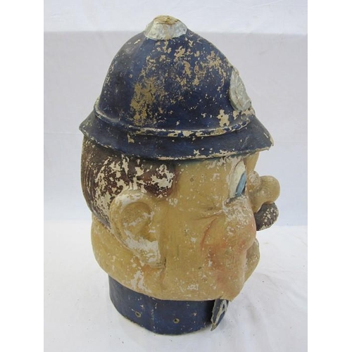 284 - A late 19th/ early 20th century continental painted papier-mache parade/ carnival mask head in the f... 