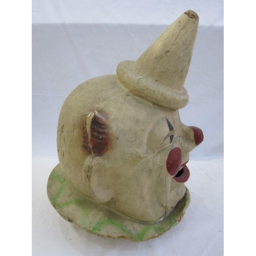 285 - A late 19th/ early 20th century continental painted papier-mache parade/ carnival mask head in the f... 