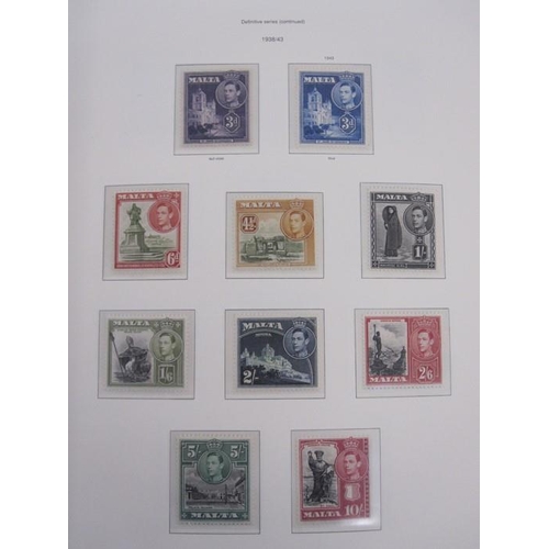 291 - Album of Malta stamps, page of 1/2d 1860 through to 1966 appears complete, includes 1922 10s black (... 