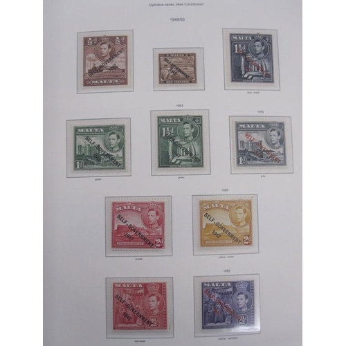 291 - Album of Malta stamps, page of 1/2d 1860 through to 1966 appears complete, includes 1922 10s black (... 