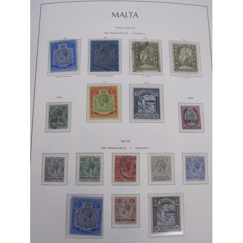 291 - Album of Malta stamps, page of 1/2d 1860 through to 1966 appears complete, includes 1922 10s black (... 