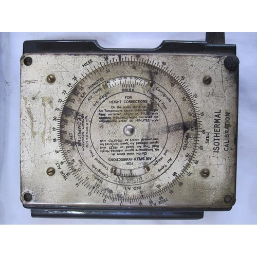 372 - Aircraft Course and speed calculator in mahogany box dating to the 1930's together with an Air Minis... 