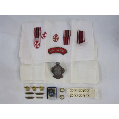 381 - Queen Alexander's Royal Army Nursing Corps part-uniform, nursing badges and car mascot with box of n... 