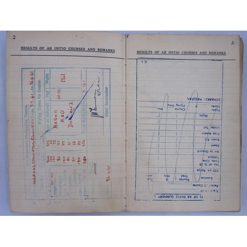 390 - WWII Royal Air Force Observer's and Air Gunners flying log book, named to Lac. R.D. Reeves. entries ... 