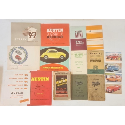 49 - Classic Car Motoring Interest -  Miscellaneous sales and advertising brochures to include Austin Min... 