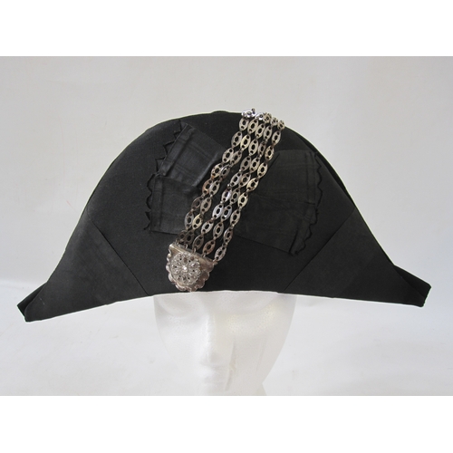 360 - Court dress bicorn hat with steel brocade