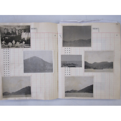 376 - Post WWII photograph album with photographs of the Aircraft carriers HMS Vulnerable and HMS Indomita... 