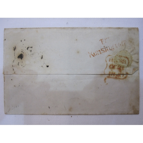 298 - 1d black (two margins) on cover, OCT 1840, plus two small envelopes with Indian stamps, 1d black use... 