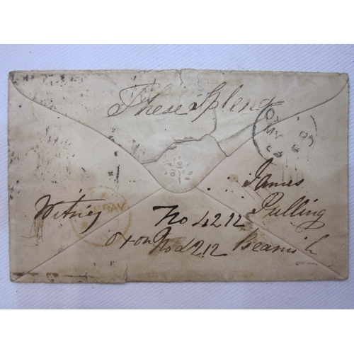 298 - 1d black (two margins) on cover, OCT 1840, plus two small envelopes with Indian stamps, 1d black use... 