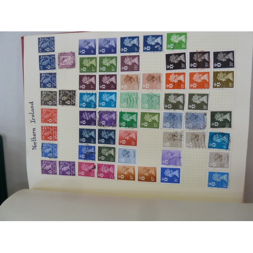 318 - An album of mint decimal stamps presentation pack, an album of miscellaneous Worldwide cut-out sloga... 