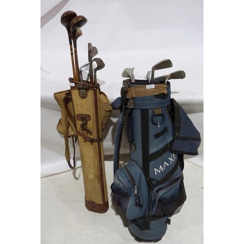 159A - Assorted golf clubs to include left-handed wood-handled clubs, a Gibson & Co Ltd of Scotland King Ho... 