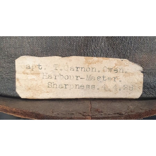 180a - Pair of binoculars marked 'Calvert & Co, Goole, Hezzanith' in case with paper label 'Capt. T.Garnon.... 