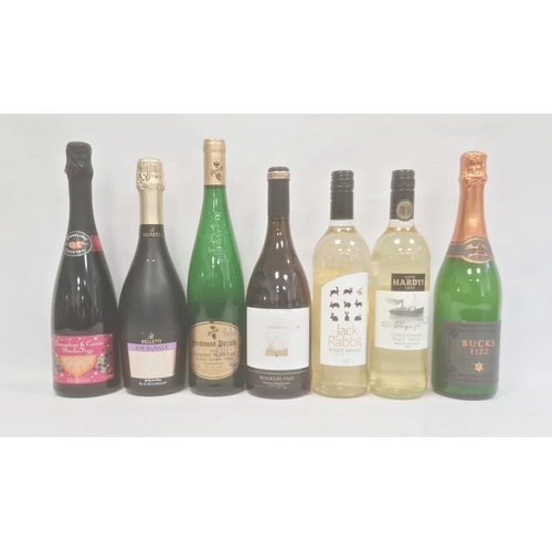 253 - Three bottles of sparkling cocktails including Kir Royale, a 2016 Ferdinand Pieroth riesling and oth... 