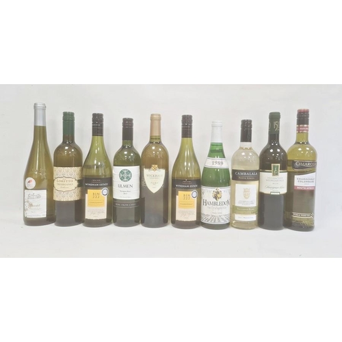 255 - Ten various white wines from Australia, England, Chile, etc to include two Wyndham Estate Bin 222 Ch... 