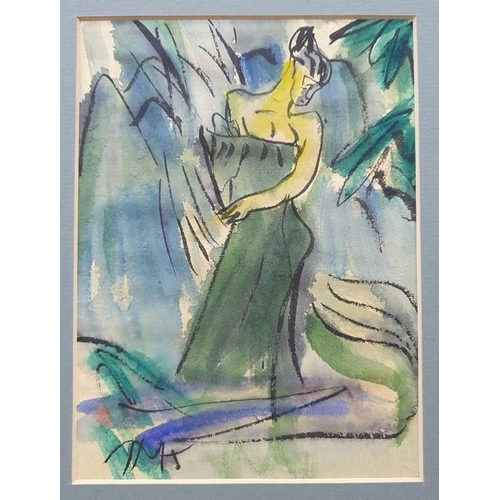 276 - 20th century - Unknown artist
 Pen and coloured wash sketches
 Figures, all signed and dated H '95, ... 