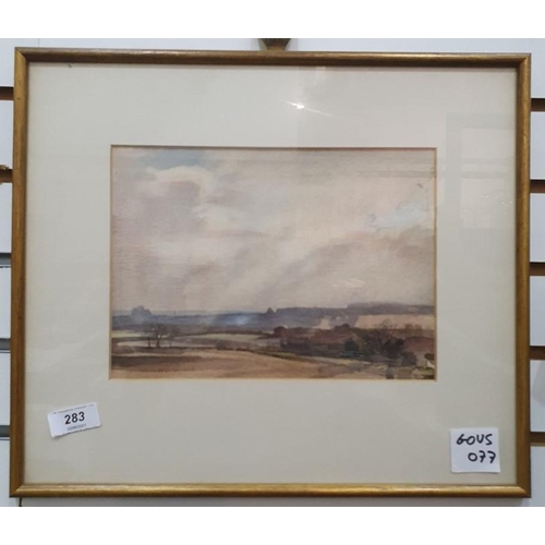 283 - British - 20th century
 Watercolour
 Winter landscape scene, unsigned, 17 x 23cm and

 Ray Evans - 2... 