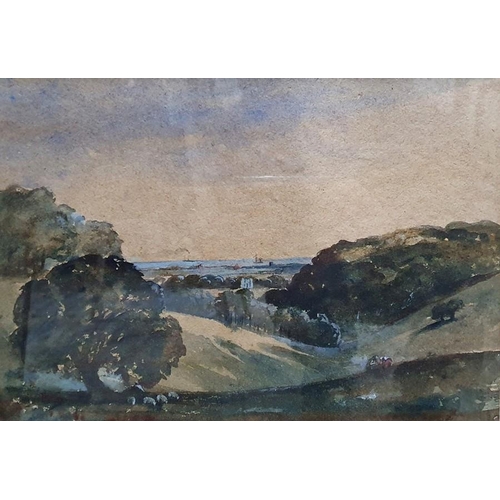 305 - British School - early 20th century
 Pair of watercolours
 Landscape scene and a village scene, one ... 