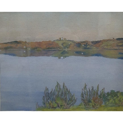 322 - H Marc (early 20th century)
 Watercolour
 Lake view, signed and dated 1912 lower right, 25cm x 30cm