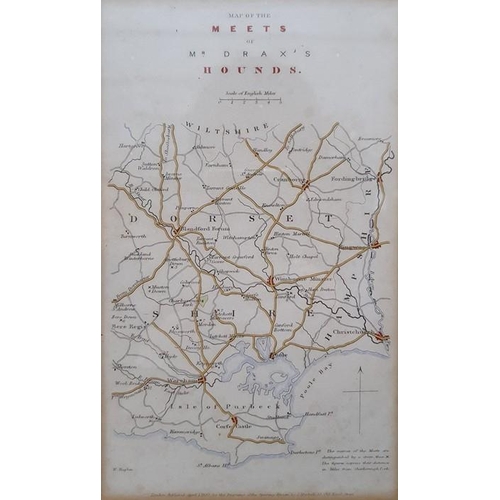 324 - Coloured map of London to Gosport from Patersons Itinerary, another Christchurch to Winchester, anot... 