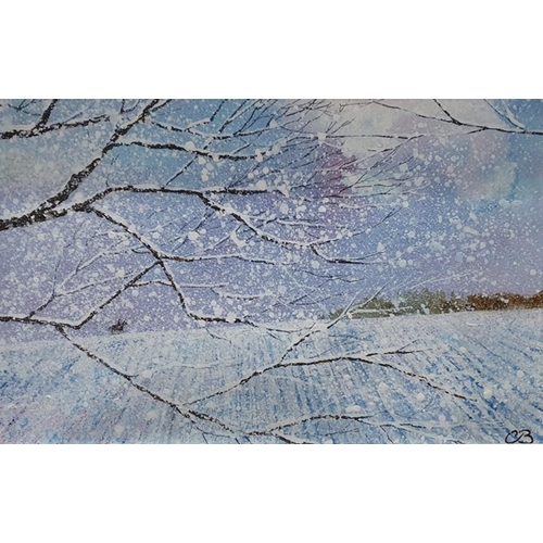 337 - Chris Bourne (20th century school) 
 Oil on board
 Snowy landscape, unsigned, initialled CB lower ri... 